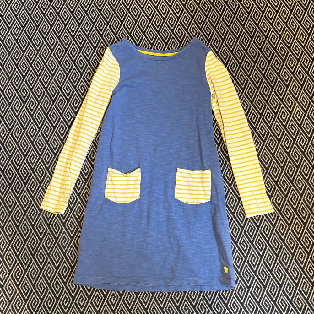 Mini Boden Blue Dress with Yellow Trim